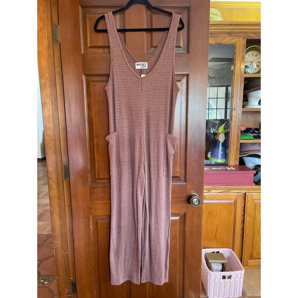 BUCKET LIST WAFFLE OAHU  WIDE LEG JUMPSUIT SIZE SMALL - Picture 2 of 7